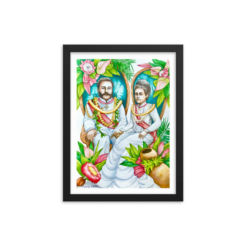 King and Queen(watercolor)- Framed poster