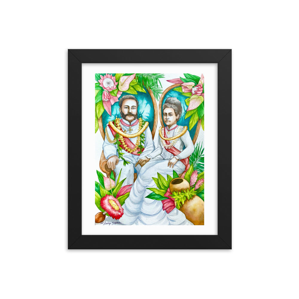 King and Queen(watercolor)- Framed poster